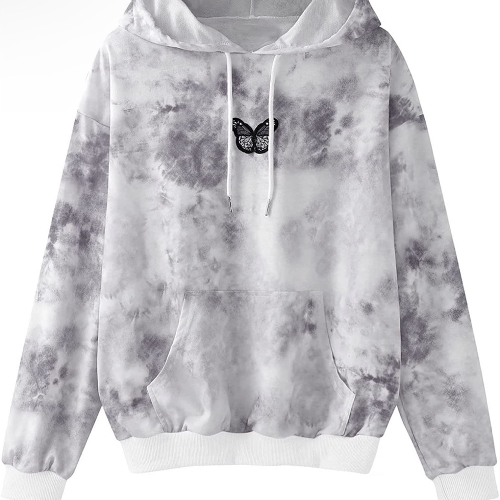 NWOT Tie Dye Butterfly Patch Hoodie Size XL